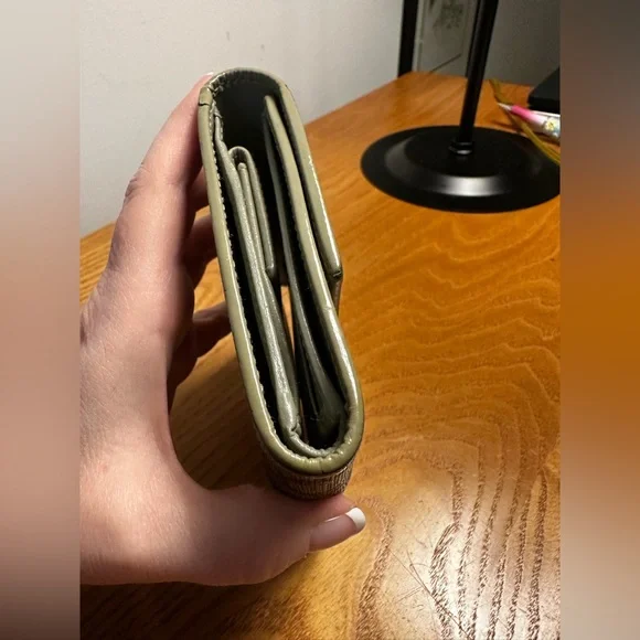 Gucci Brown Coated Canvas & Sage Green Leather Compact Wallet - Picture 4 of 10